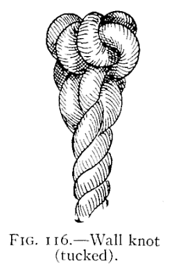 Illustration: FIG. 116.—Wall knot (tucked).