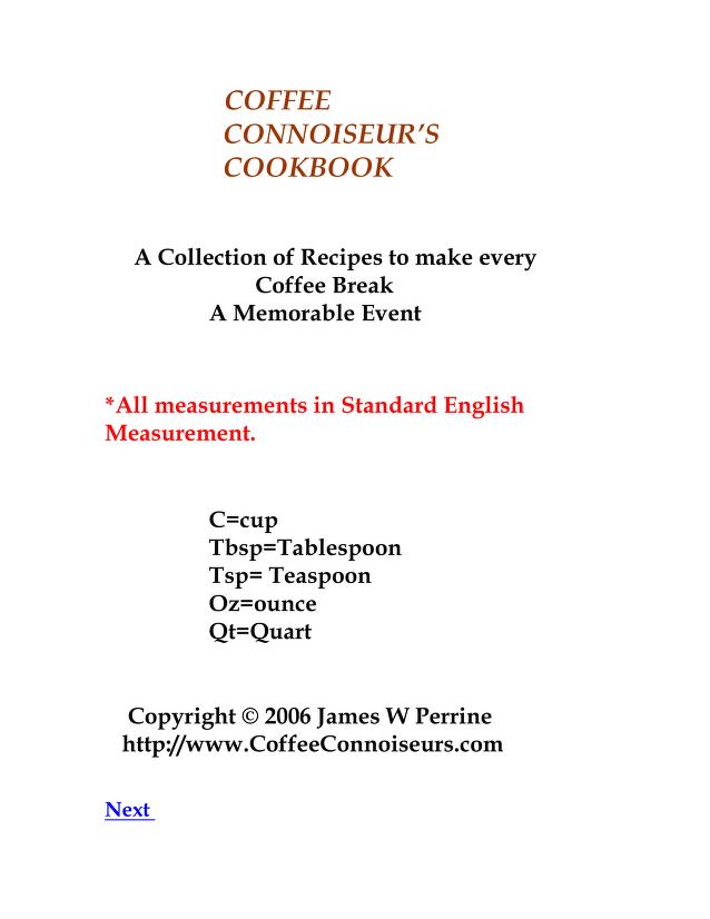 0505 Pdf Coffee Connoiseur Cookbook : Free Download, Borrow, and Streaming  : Internet Archive